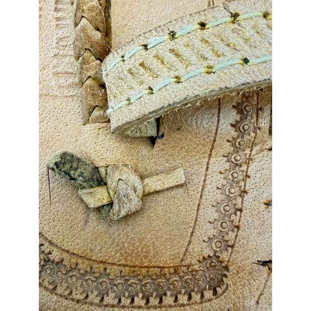 Handmade Leather Kolhapuri Sandals Women Ethnic Indian Flat Boho Slipper Sz 9 - Picture 13 of 14